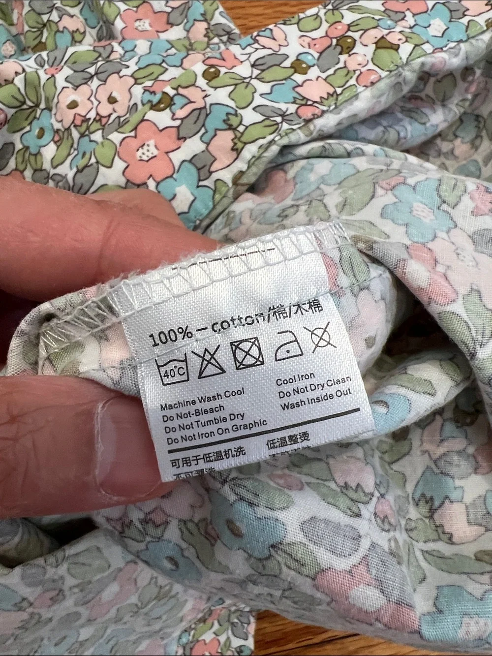 100% Cotton Liberty Print Spring Floral Pattern Dress with Shirring & Embroidery